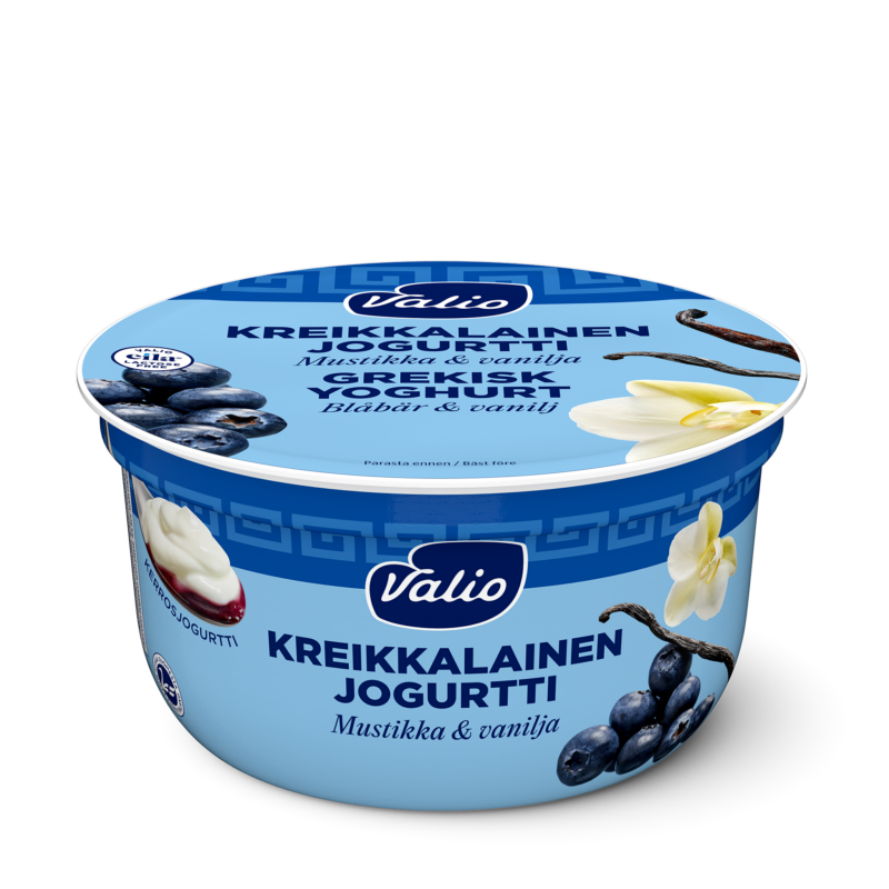 Valio kreikkalainen jogurtti mustikka-vanilja laktoositon 150 g