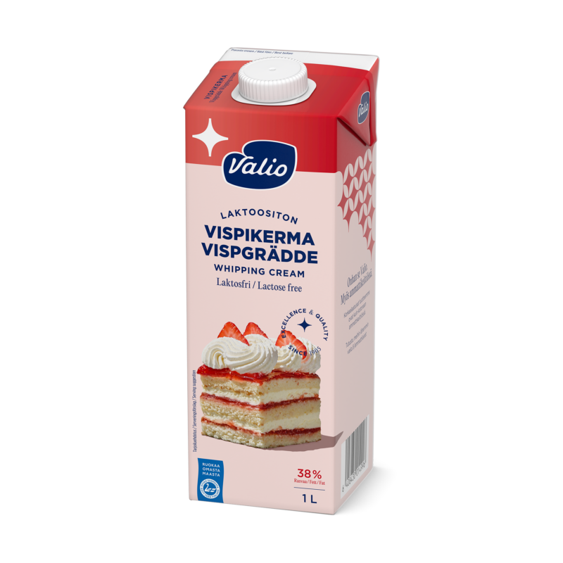 Valio vispikerma UHT laktoositon 1 l