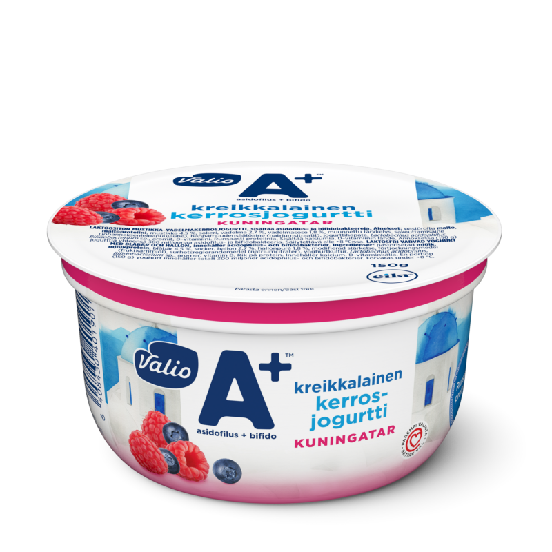 Valio A+™ kreikkalainen kerrosjogurtti kuningatar laktoositon 150 g