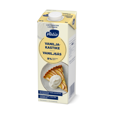 Valio vaahtoutuva vaniljakastike 9 % UHT laktoositon 1 l