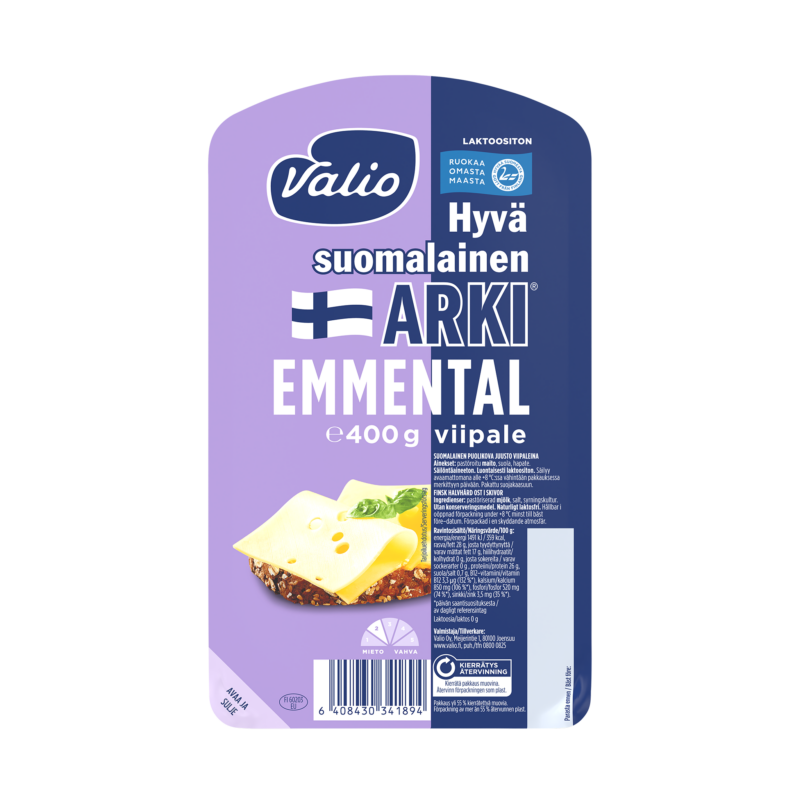 Valio Hyvä suomalainen Arki® emmental juustoviipale e400 g