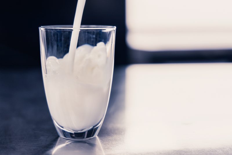A glass of lactose free milk.