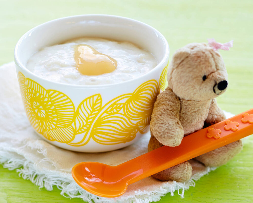 Päärynä-riisipuuro lapsille