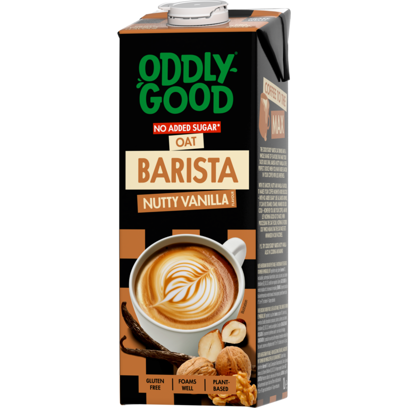 Oddlygood® Barista kaurajuoma 1 l nutty vanilla ei lisättyä sokeria UHT gluteeniton