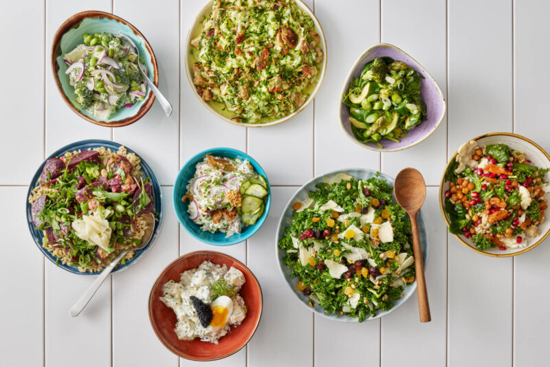 Herkullisia salaattikomponentteja