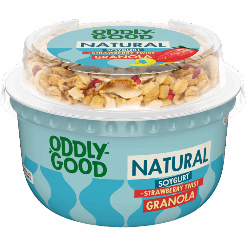 Oddlygood® Soygurt 180 g maustamaton + mansikka-sitruuna granola