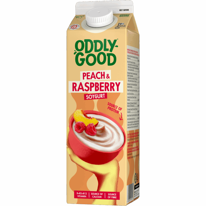 Oddlygood® Soygurt 1 kg persikka & vadelma