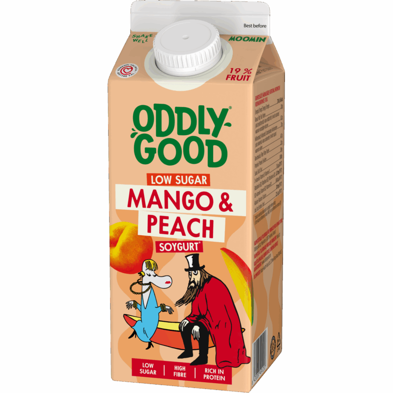 Oddlygood® vähäsokerinen Soygurt 750 g mango & persikka