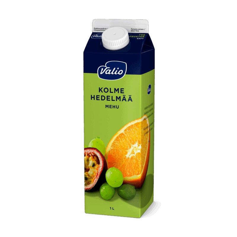 Valio 3 hedelmän mehu 1 l (rypäle, appelsiini, passiohedelmä)