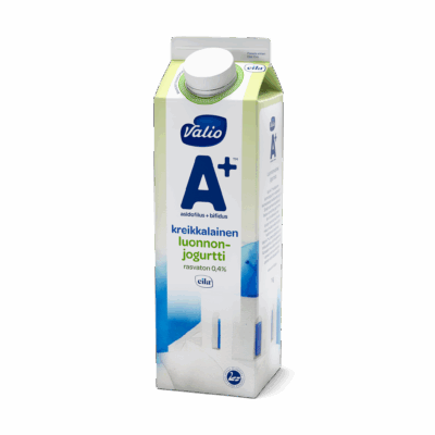 Valio A+™ kreikkalainen luonnonjogurtti maustamaton rasvaton laktoositon 1 kg