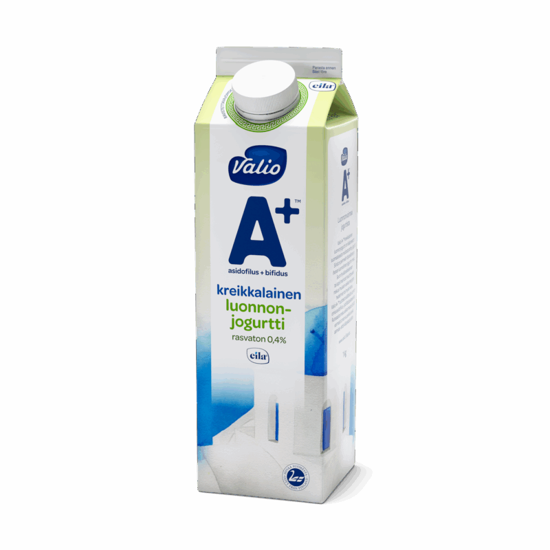 Valio A+™ kreikkalainen luonnonjogurtti maustamaton rasvaton laktoositon 1 kg