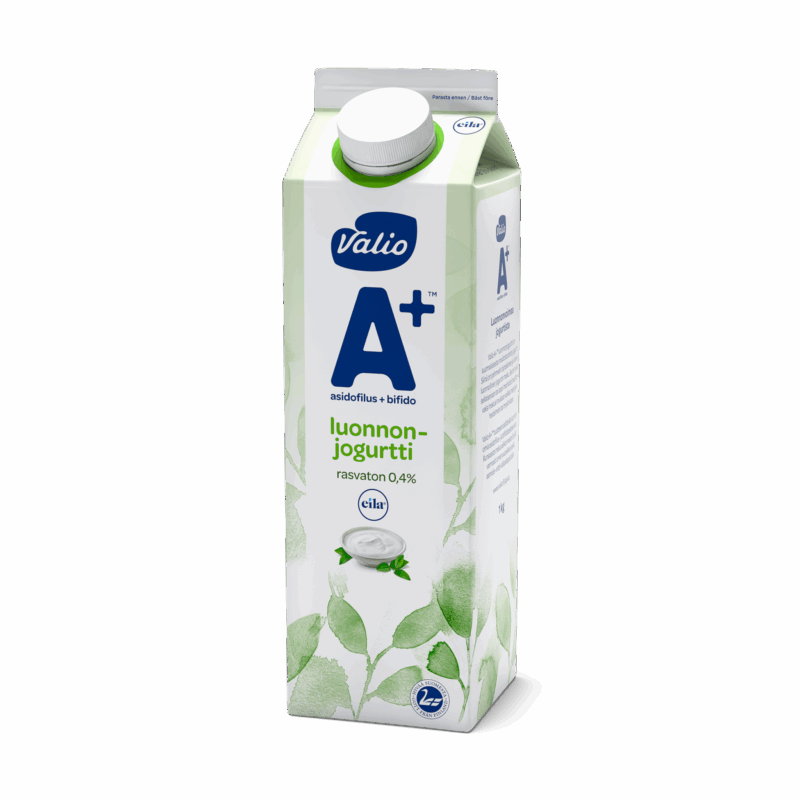 Valio A+™ luonnonjogurtti maustamaton rasvaton laktoositon 1 kg