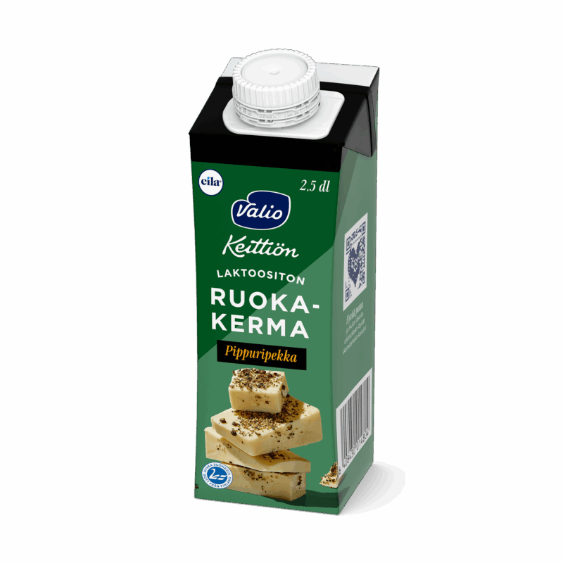 Valio Keittiön ruokakerma Pippuripekka pippurijuusto UHT laktoositon 2,5 dl