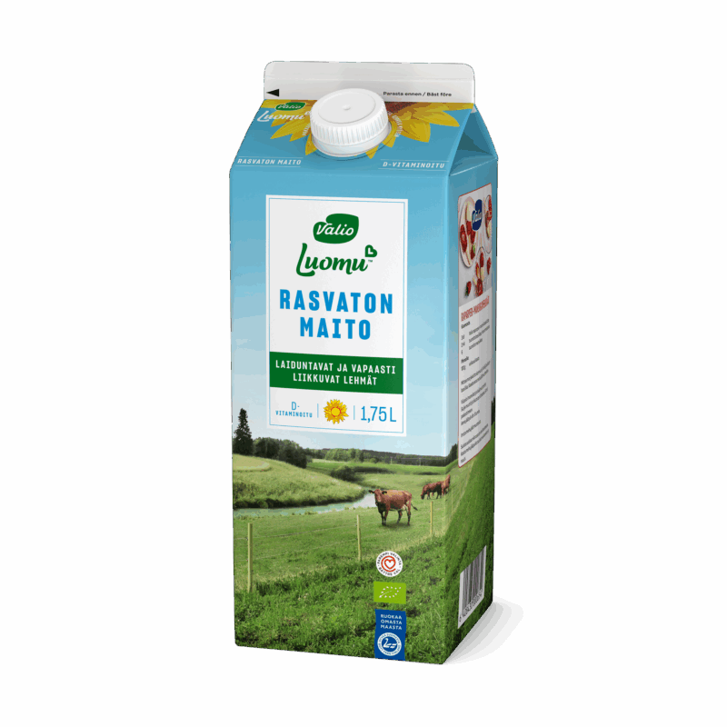 Valio Luomu™ D-vitaminoitu rasvaton maito 1,75 l