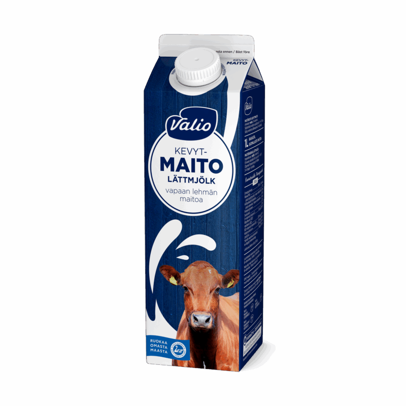 Valio vapaan lehmän kevytmaito 1 l