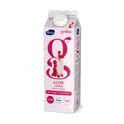 Valio Gefilus® Kefir juotava välipala vadelma laktoositon 1 kg