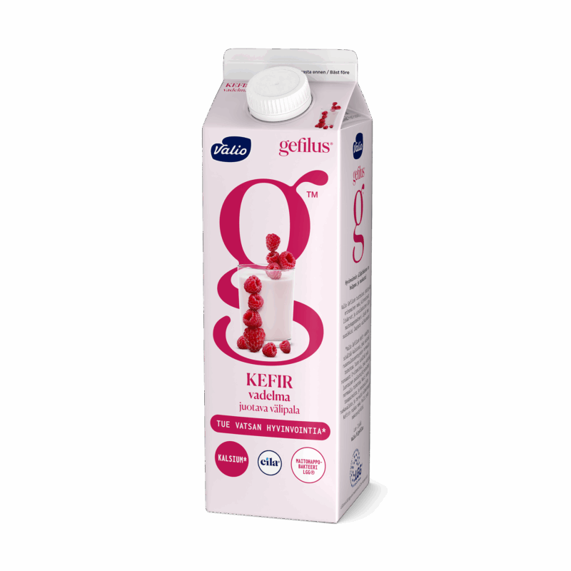 Valio Gefilus® Kefir juotava välipala vadelma laktoositon 1 kg