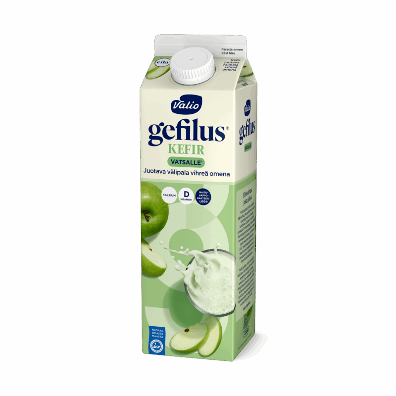 Valio Gefilus® Kefir juotava välipala vihreä omena laktoositon 1 kg