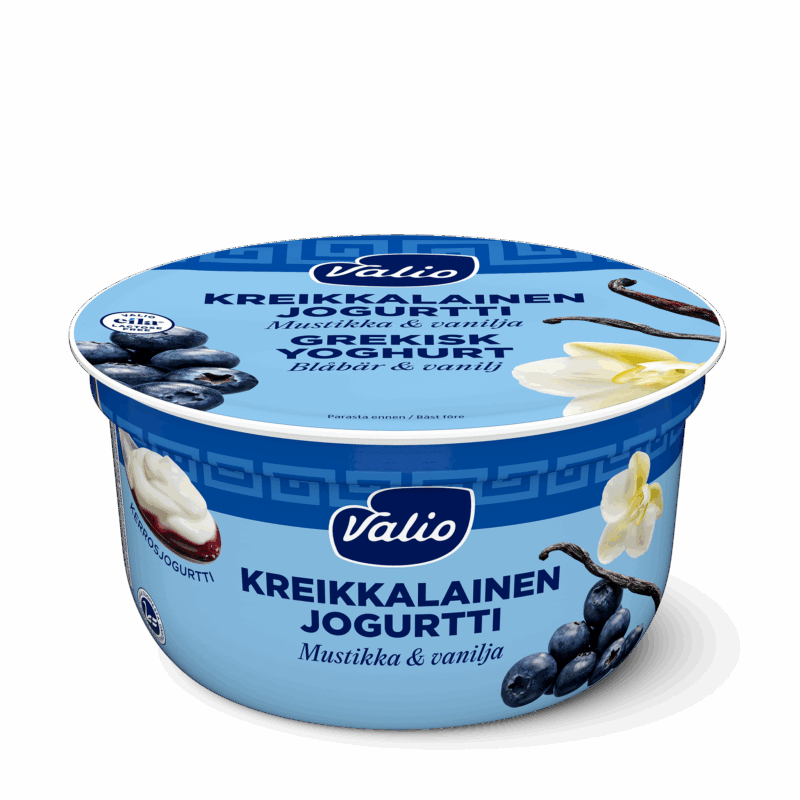 Valio kreikkalainen jogurtti mustikka-vanilja laktoositon 150 g