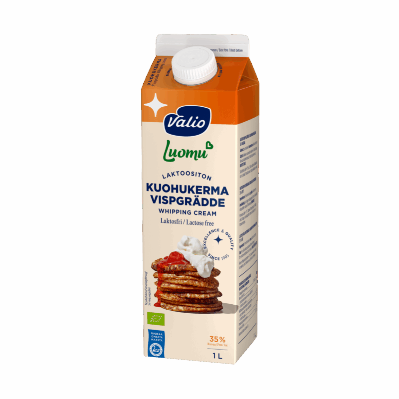 Valio luomu kuohukerma laktoositon 1 l