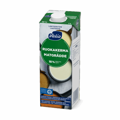 Valio ruokakerma 15 % UHT laktoositon 1 l
