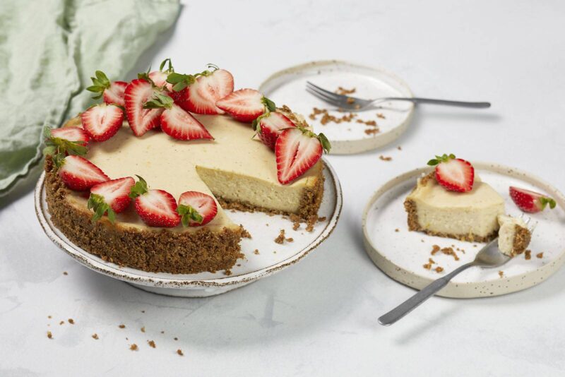 Vegansk ugnsbakad cheesecake