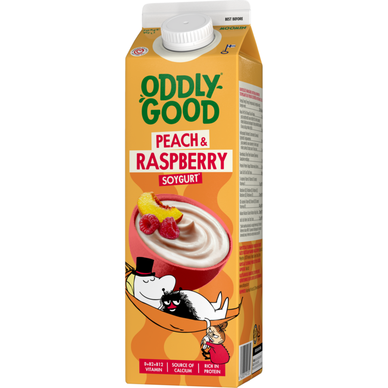 Oddlygood® Soygurt 1 kg persika & hallon