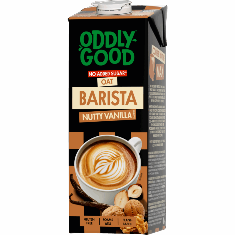 Oddlygood® Barista oat drink 1 L nutty vanilla no added sugar UHT gluten free