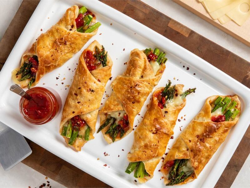 Asparagus, Swiss and Red Pepper Bundles