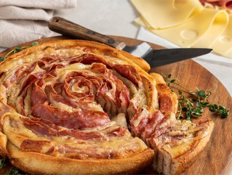 Swiss and Salami Spiral Bread