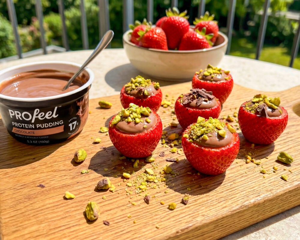 Chocolate Protein Stuffed Strawberries