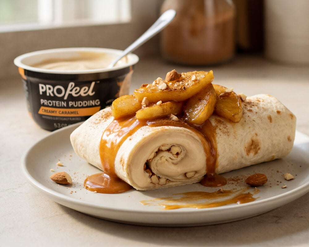 Caramel Apple Protein Breakfast Wrap