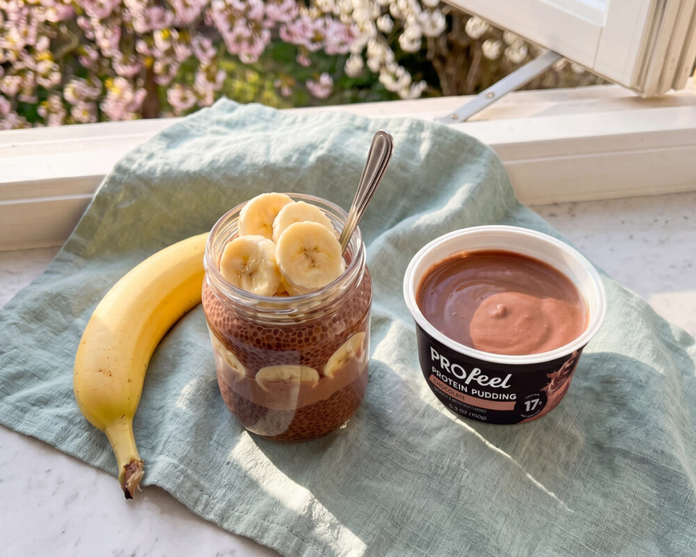 Chocolate Banana Protein Chia Pudding