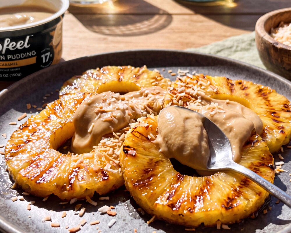 Grilled Pineapple with Caramel Pudding