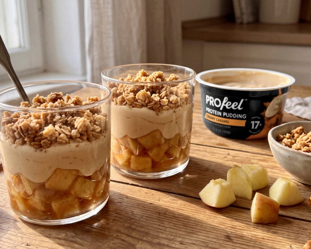 Spiced Apple & Caramel Crumble Pots