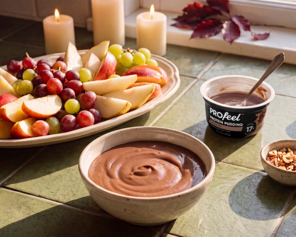 Warm Chocolate Fondue Pots with Fall Fruit