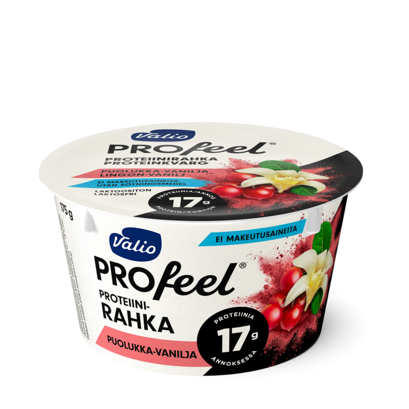 Valio PROfeel® proteiinirahka 175 g puolukka-vanilja laktoositon