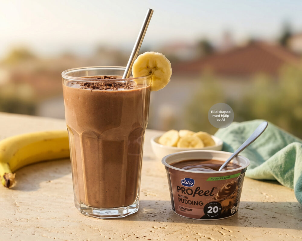 Milkshake med choklad och banan