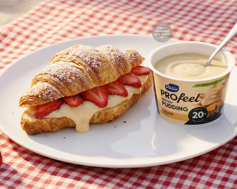 Deserowy croissant z karmelowym puddingiem