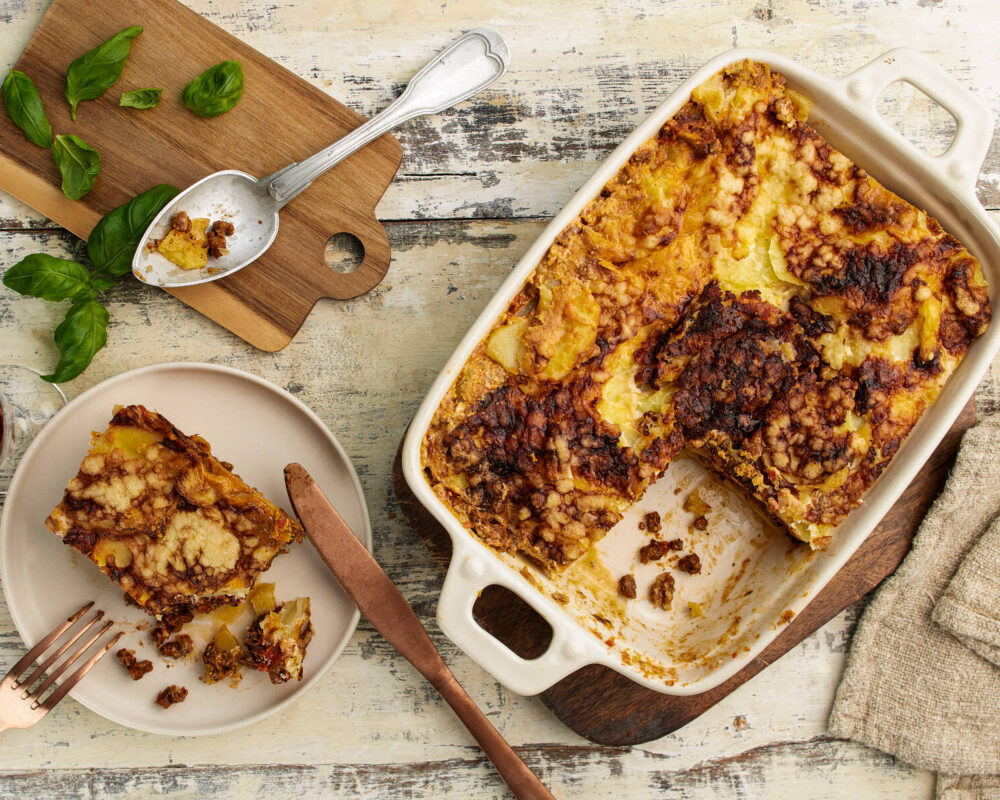 Härkis Kaurajauhis-perunalasagne