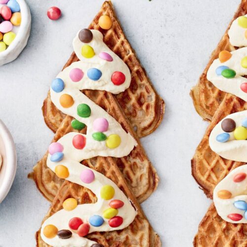 Festliga våfflor med smarties