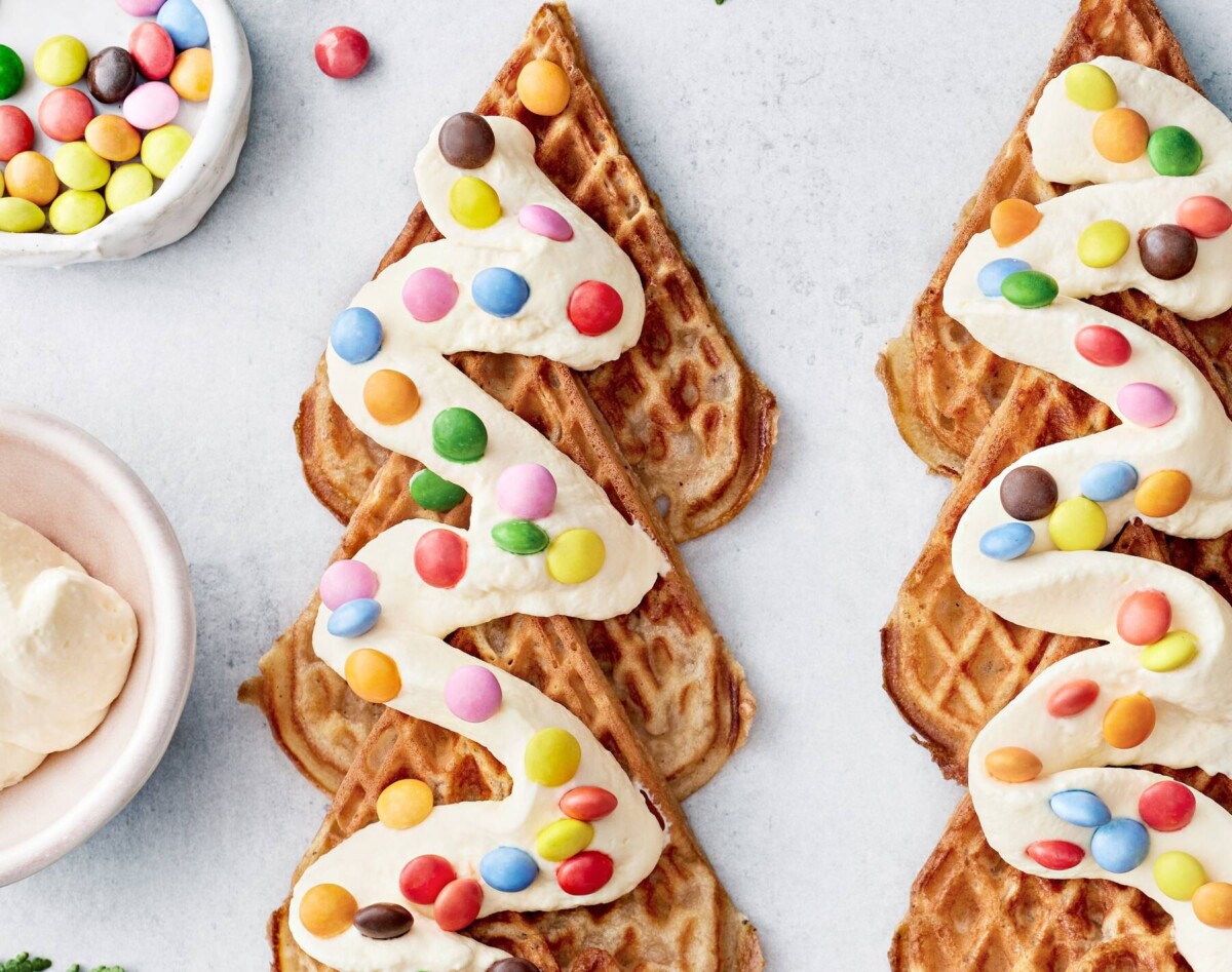 Festliga våfflor med smarties