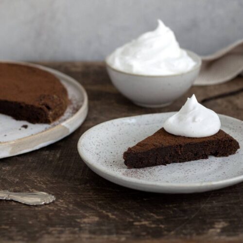 Kladdkaka med vaniljgrädde