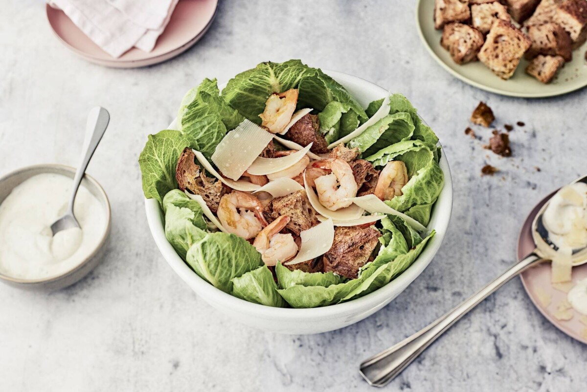 Caesarsallad med räkor