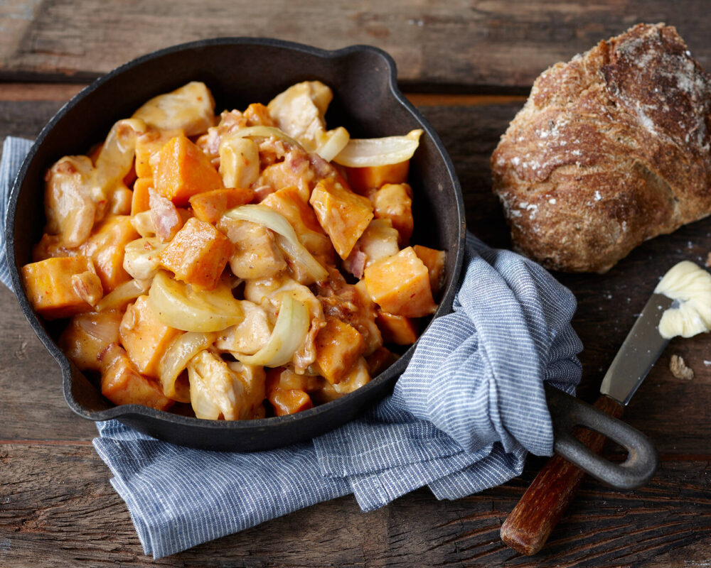 Kycklingpanna med sötpotatis
