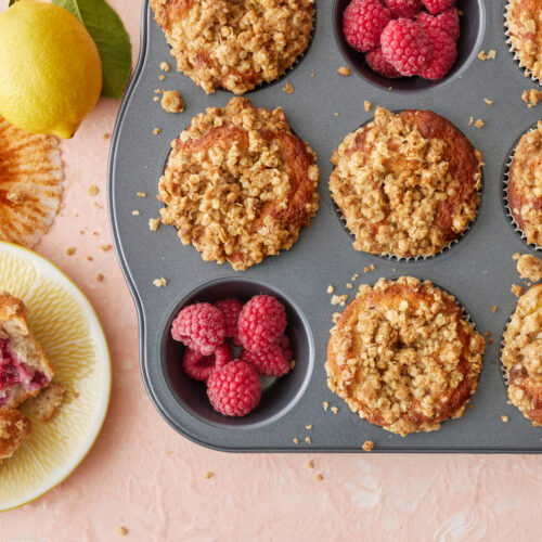 Citron- och hallonmuffins med smultopping