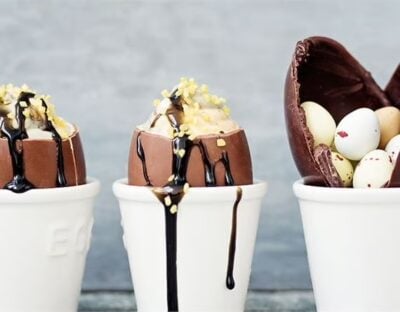 Chokladägg fyllda med ätbar fyllning och miniägg