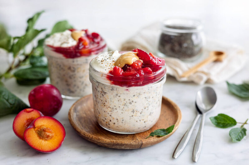 Overnight oats med smak av plommon