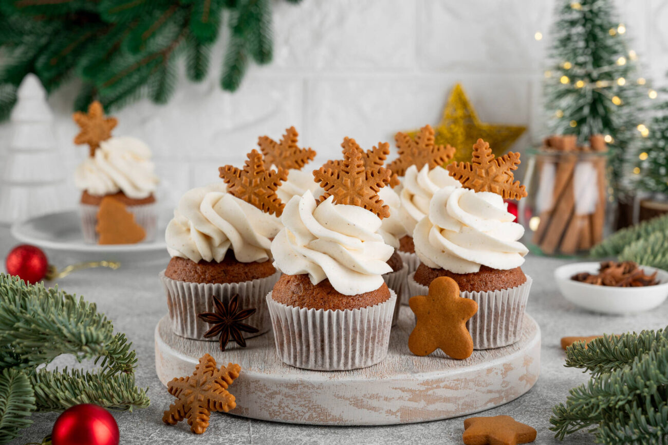 Pepparkaksmuffins med vaniljfrosting