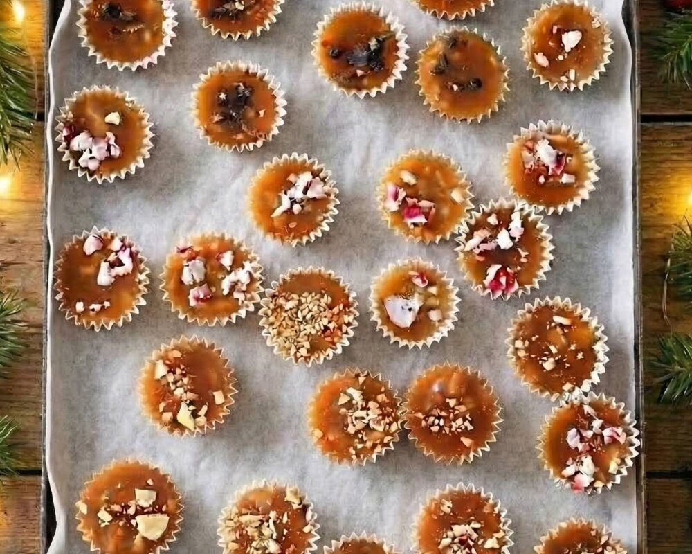 Knäck med mandel, polka och lakrits